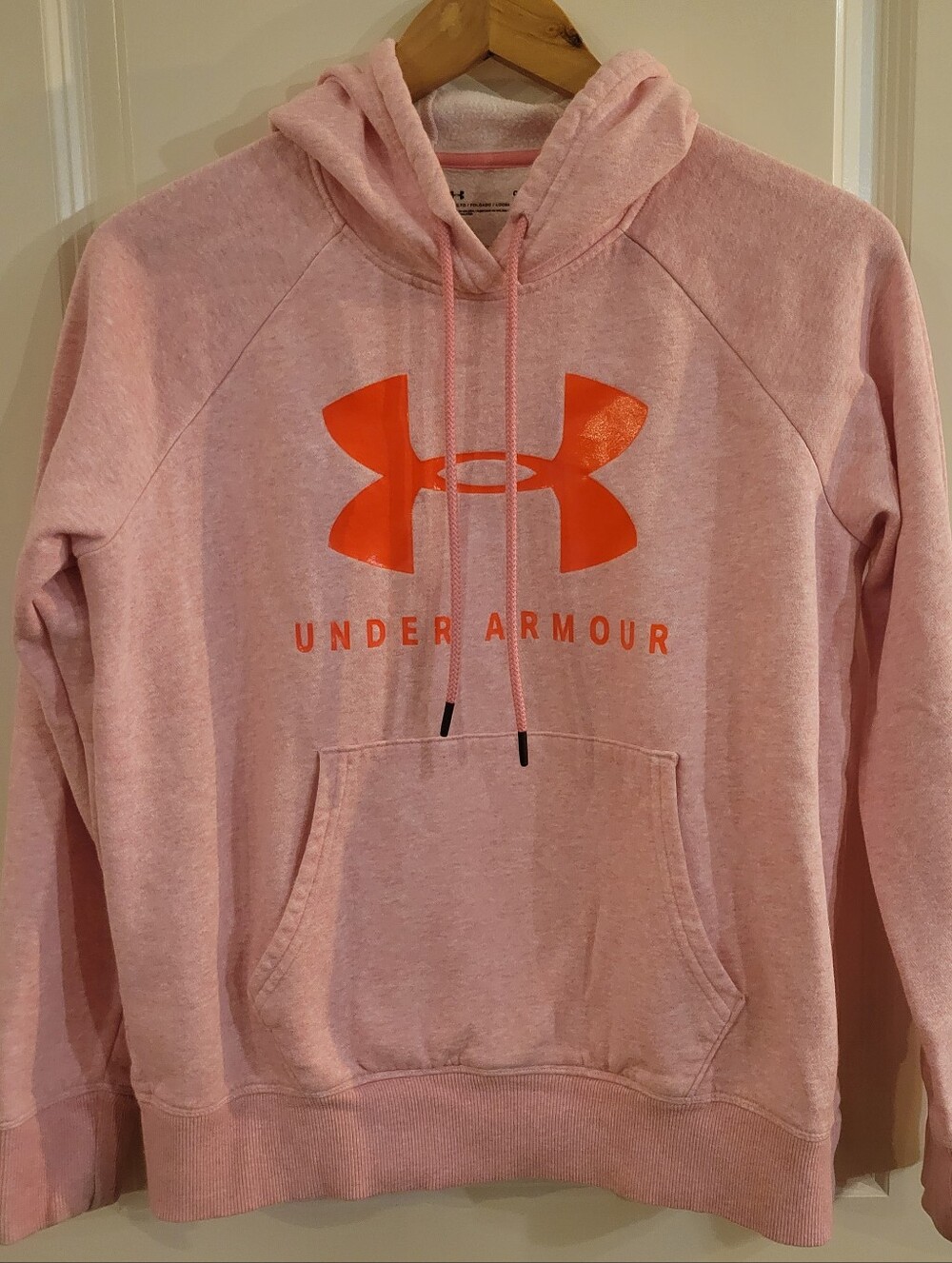 Under Armour Pink Hoodie with Orange Logo